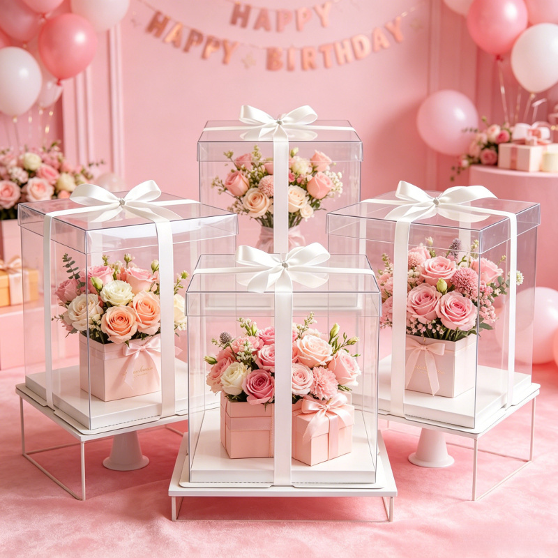 Event Party Box - Kotak Kue Transparan, Kemasan Hadiah Besar,