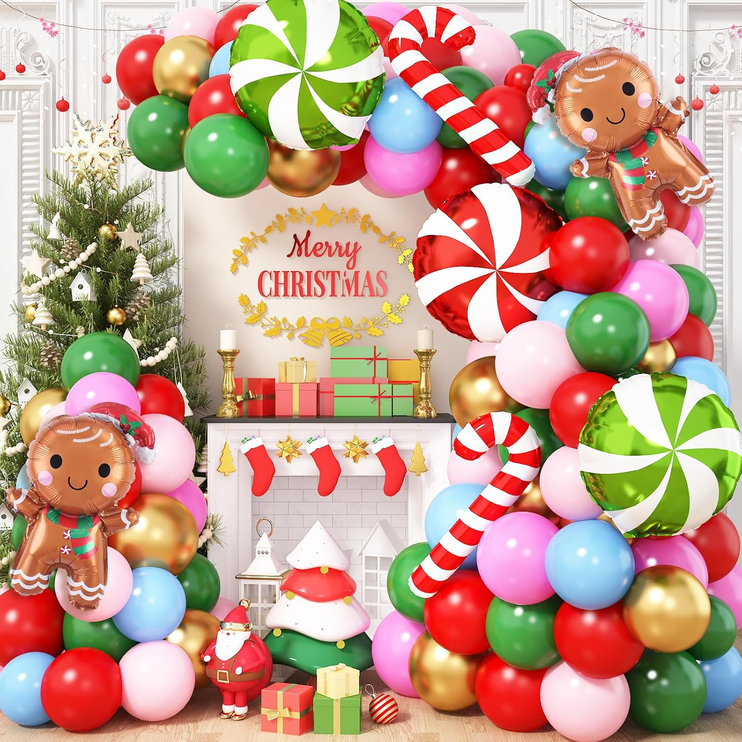 Balloon Arch Kit - Kit Dekorasi Lengkungan Balon Natal 113Pcs,