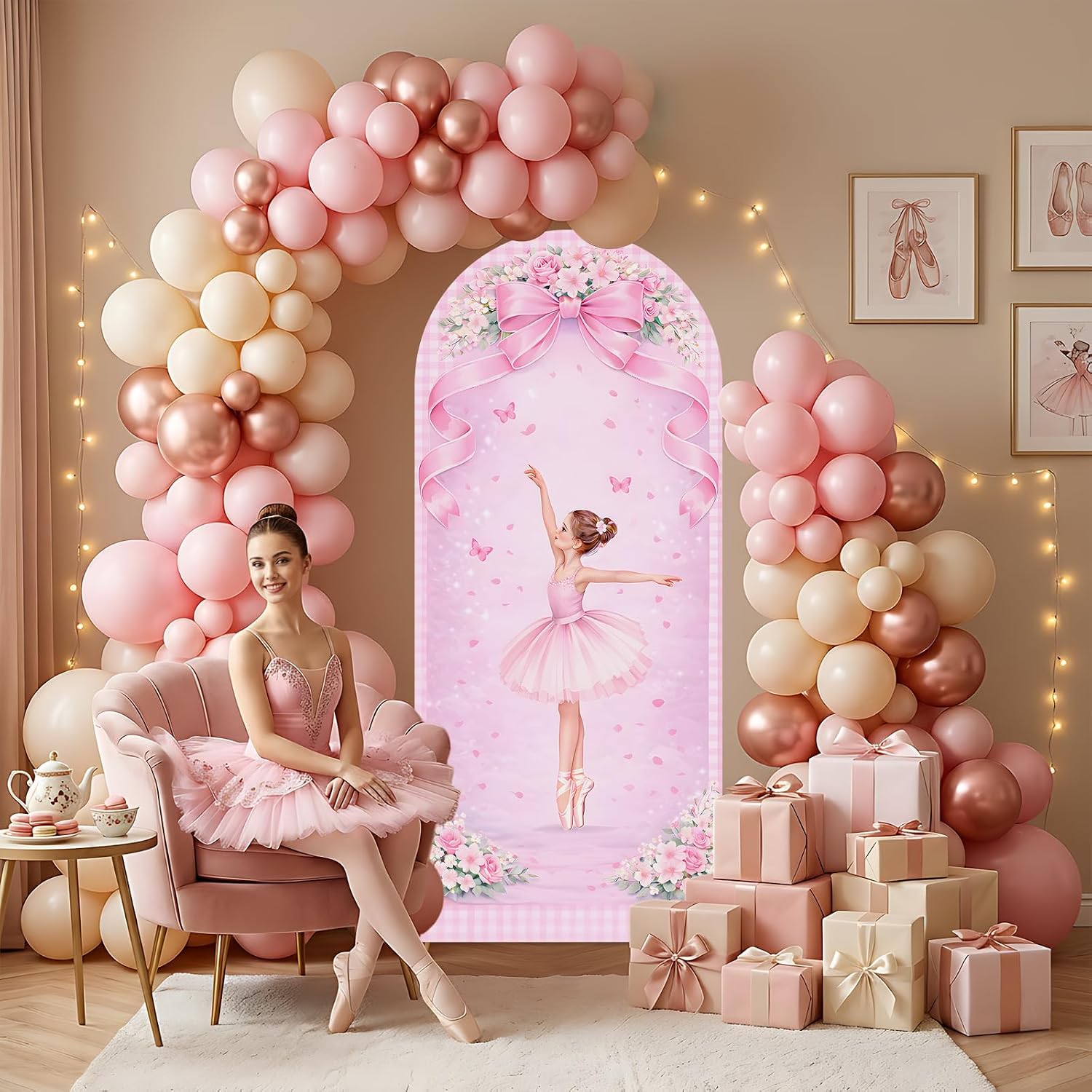 Dessert Table Backdrop - Backdrop Kustom 2 Sisi Bentuk Lengkung