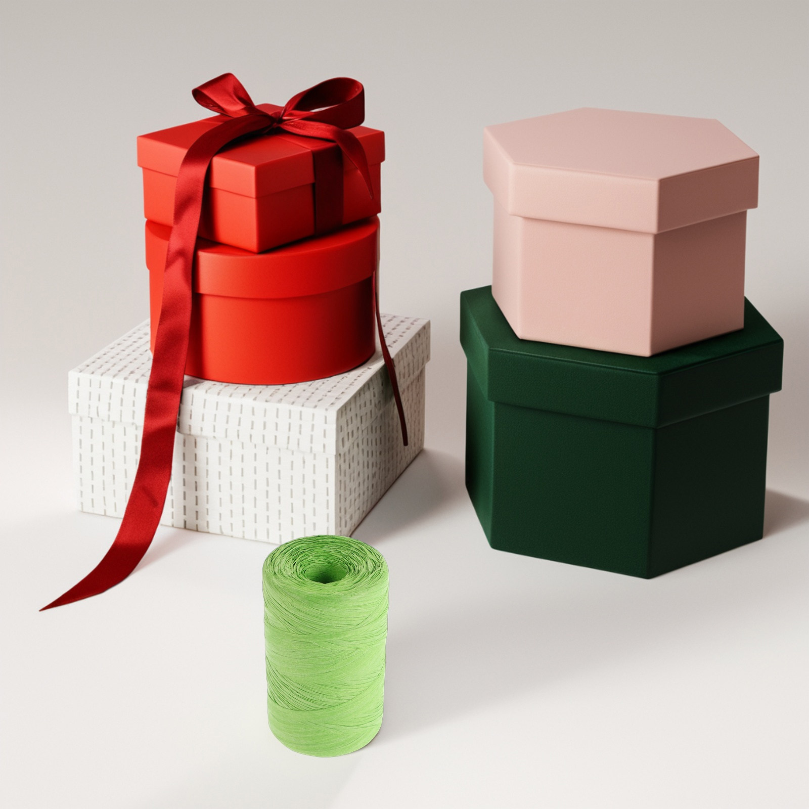 Papercraft Supply Ribbon - Pita Kertas Rafia Datar Berwarna untuk