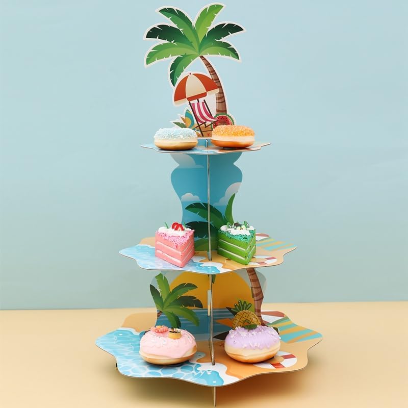 Cupcake Stand Tier - Stand Cupcake Pantai Hawaii 3 Tingkat
