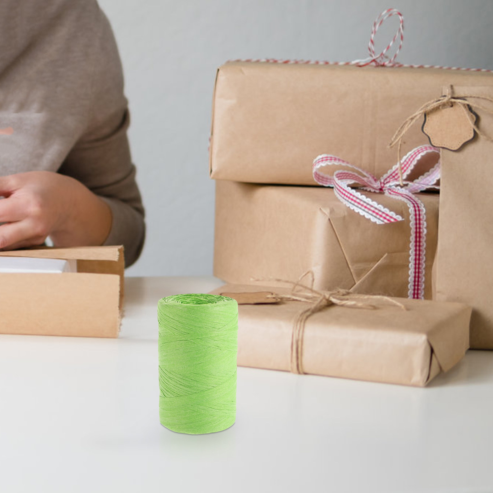 Pita Kertas Rafia Berwarna, Ta - Papercraft Supply Ribbon ulasan dan harga