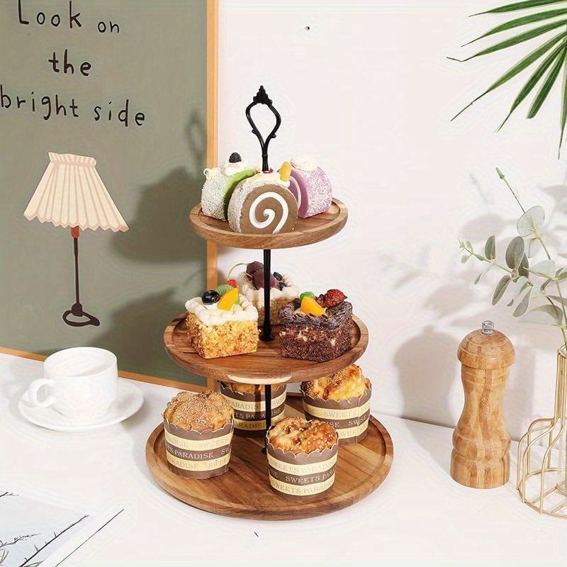 Stand Kue 3 Tingkat dari Kayu  - Cupcake Stand Tier ulasan dan harga