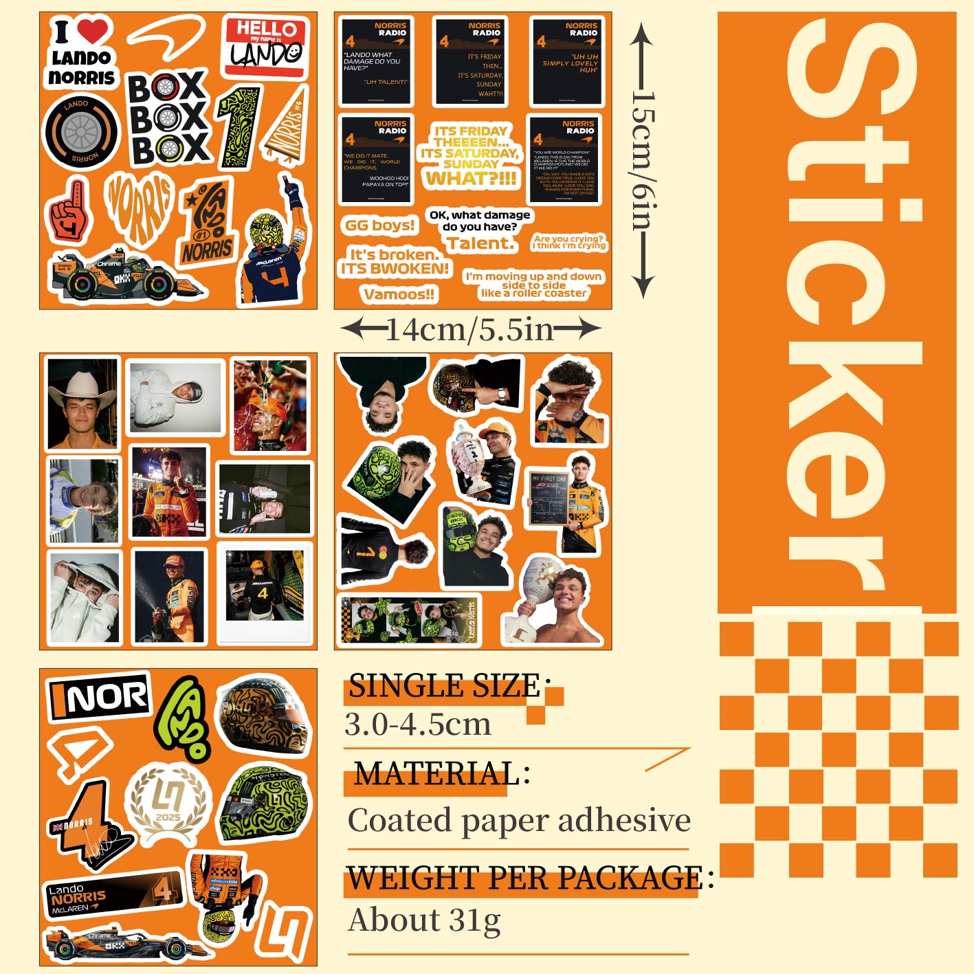 5-6 Lembar Stiker F1, Stiker N - Supply Event ulasan dan harga